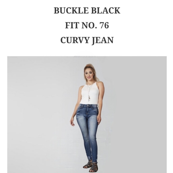 Buckle Denim - Buckle Black Curvy Fit No. 76 Bootcut Blue Denim Stretch Jeans  Women Size 31x32